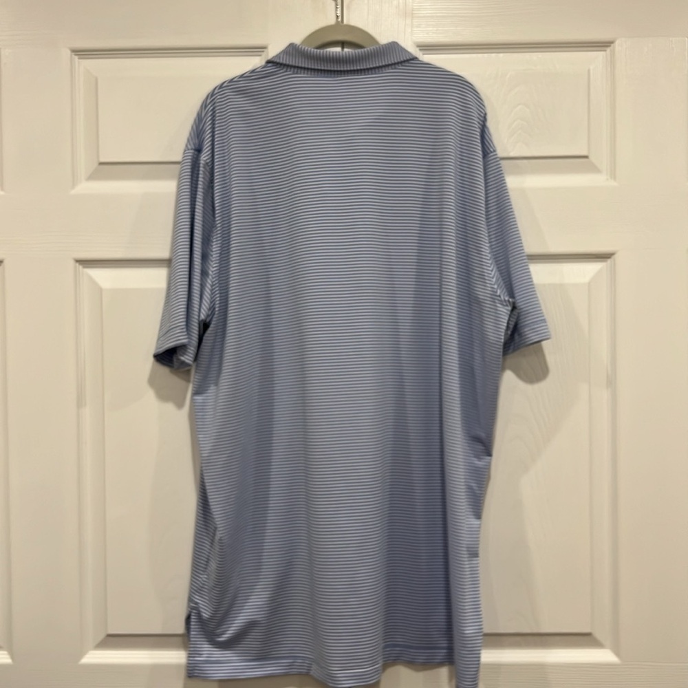 PETER MILLAR Summer Comfort Blue and White Striped Polo Mens Size XL - Picture 7 of 7